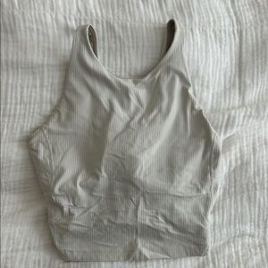 Lululemon High Neck Align Tank in Ribbed Bone
